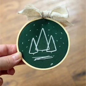 3" Hand Embroidered Ornament