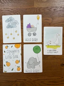 Watercolor Baby Cards