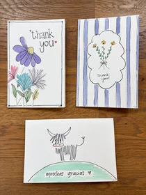 Watercolor *folded* Thank You Cards