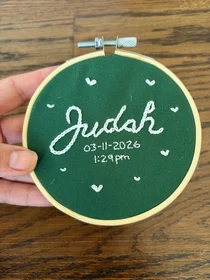 4” Hand Embroidered Keepsake Ornament